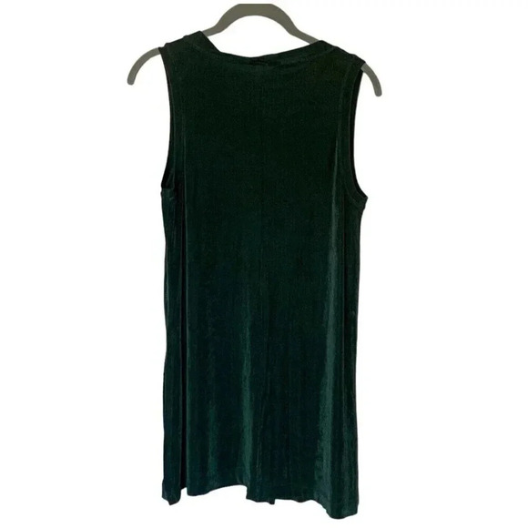 Vintage 90s Stretch Vest Sleeveless Cardigan Womens Size Small Dark Green Button - Picture 2 of 6